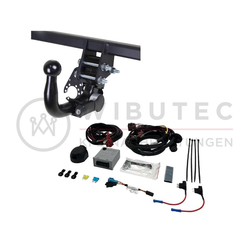 Detachable Towbar with a Socket Plate That Folds Away in Powder Coated Steel