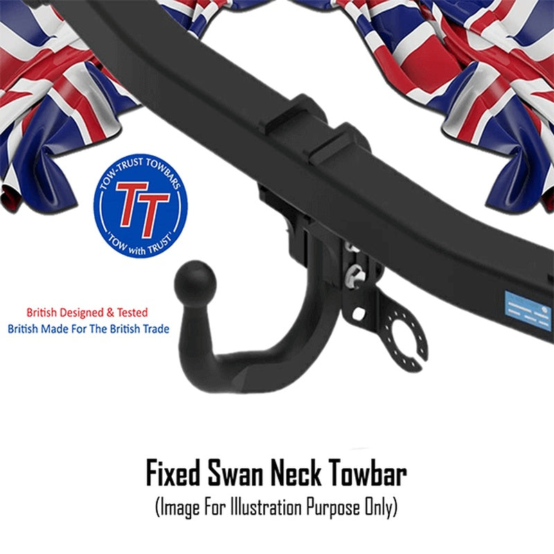 Fixed Swan Neck Towbar with a High Noseweight in Powder Coated Steel