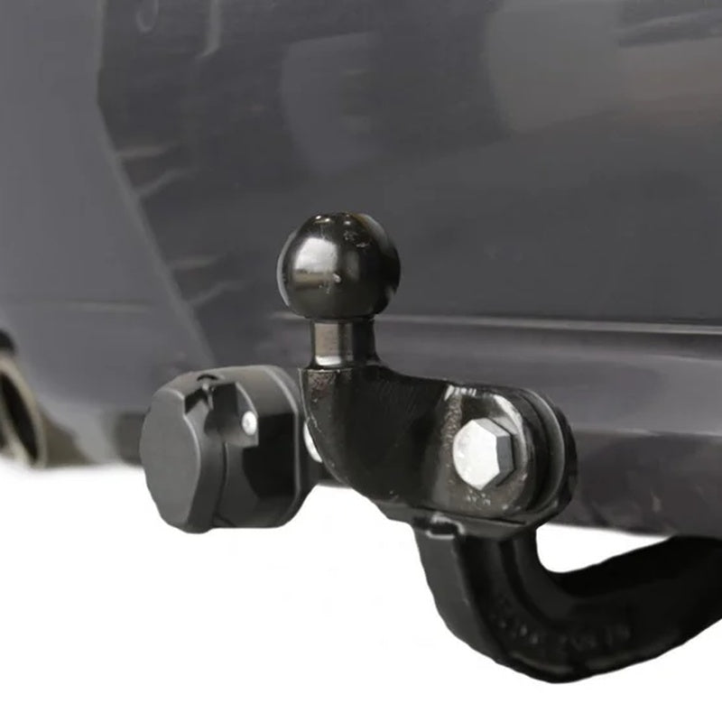 Fixed Swan Neck Towbar with a Parking Sensor Cutout in Powder Coated Steel