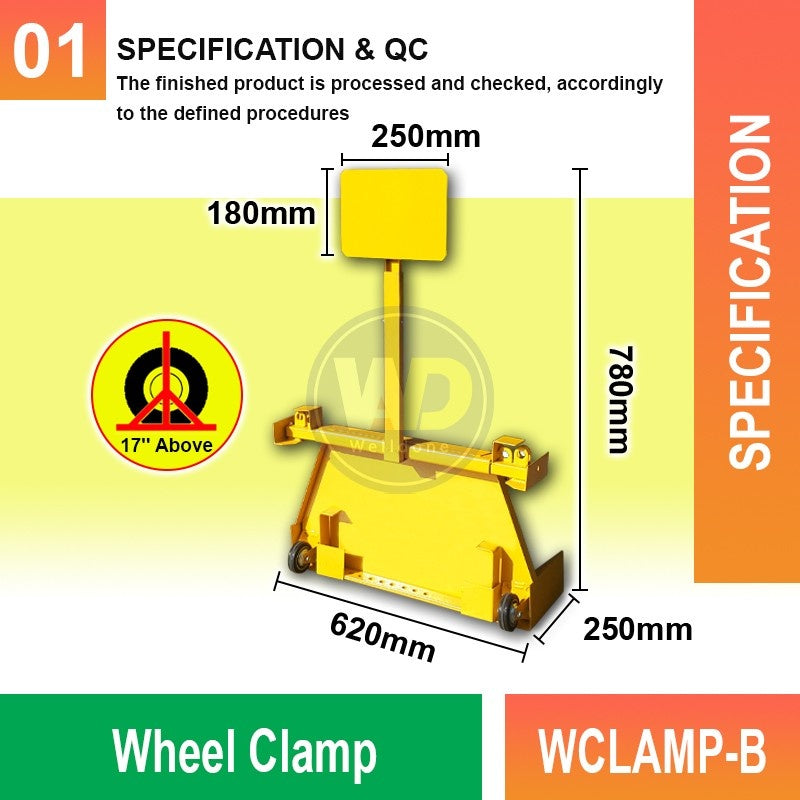 Wheel Clamp with a Nut Cover in a Standard Duty Specification